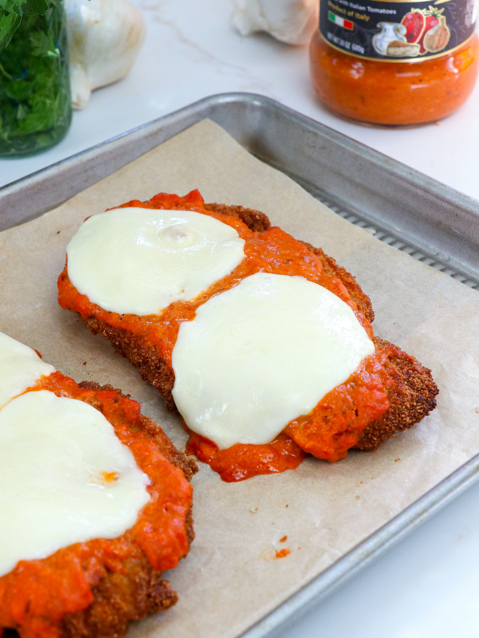 Vodka Sauce Chicken Parmesan Sandwich